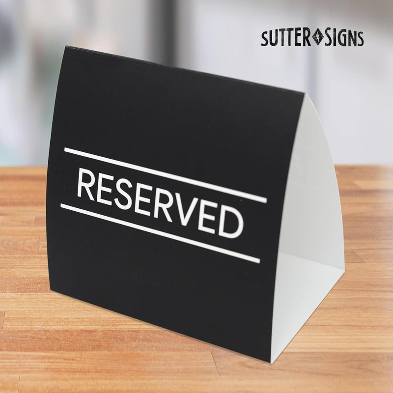 Sutter Signs Reserved Table Signs 20 Pack | Table Tent Place Cards for Weddings, Restaurants, Events - Image 3